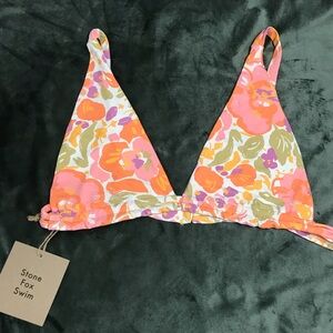 Stone Fox Swim Bikini Top Bloom Size XL Floral